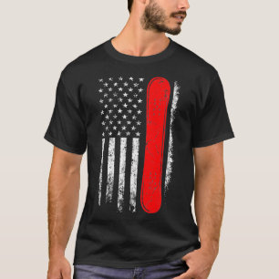 Snowboarding USA flagga Patriotism Snowboarder Fre T Shirt