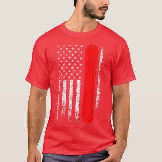Snowboarding USA flagga Patriotism Snowboarder Fre T Shirt