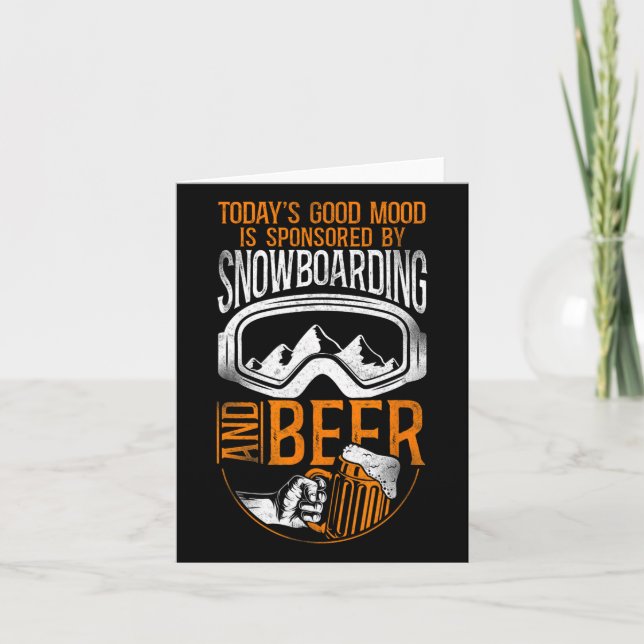 Snowboarding Vintage Beer Kort (Framsida)