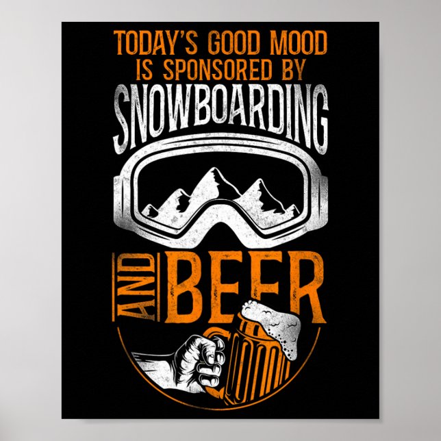Snowboarding Vintage Beer Poster (Framsidan)
