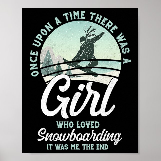 Snowboarding Vintage Girl 1 Poster (Framsidan)