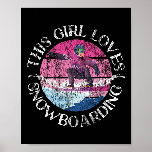 Snowboarding-Vintagen Retro den här Gir Poster (Framsidan)