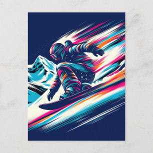 Snowboarding Vykort