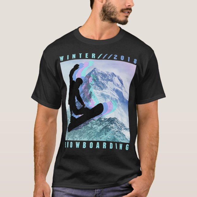 Snowboarding Winter 2018 Premium  T Shirt (Framsida)