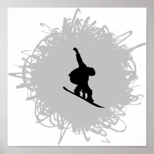 Snowboardingen klottrar stil poster