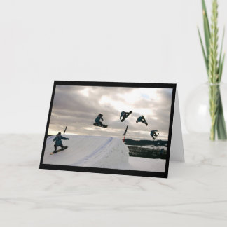 Snowboardingen lurar hälsningkortet kort