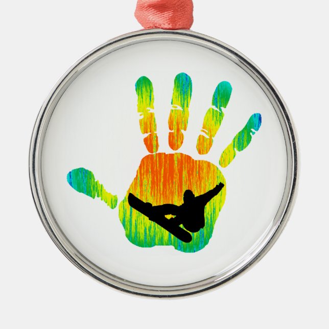 SNOWBOARDINGEN NÅ EN HÖJDPUNKT 7 JULGRANSPRYDNAD METALL (Framsidan)