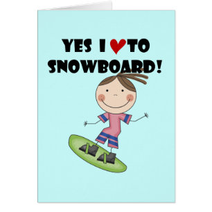 SnowboardingflickaTshirts och gåvor Hälsningskort