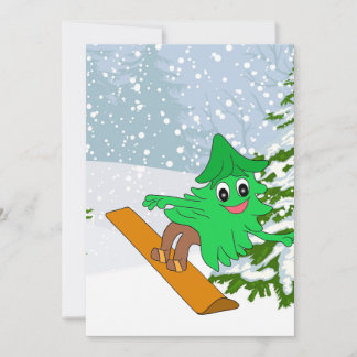 Snowboardingjulgran Julkort