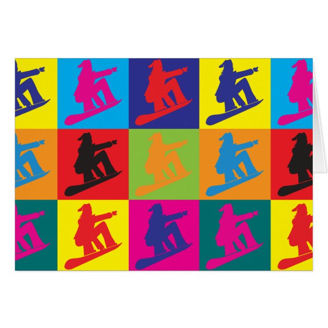 Snowboardingpopkonst Hälsningskort (Framsidan Horizontal)