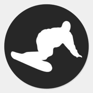 snowboardingsymbol runt klistermärke