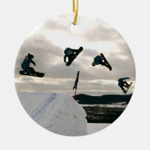 Snowboardingtrickprydnadar Julgransprydnad Keramik
