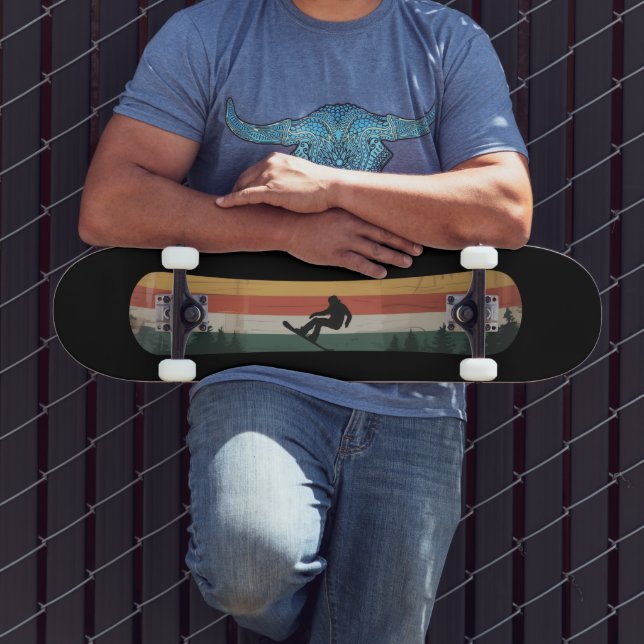 Snowboardist Retro Vintersportpresent Mini Skateboard Bräda 18,5 Cm (Utomhus 3)