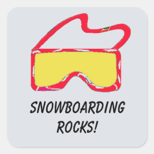 Snowboardögon Fyrkantigt Klistermärke