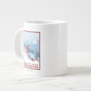 Snowboardscen - Glacier Peak, Washington Jumbo Mugg