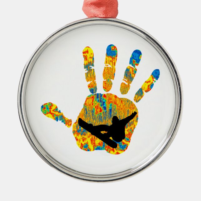 SNOWBOARDSNA LÅNGT JULGRANSPRYDNAD METALL (Framsidan)