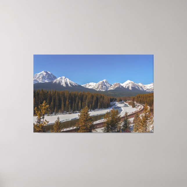 Snowbound Morant's Curve and Bow River Canvastryck (Framsida)