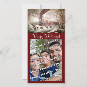 Snowbound tåg Photocard Julkort
