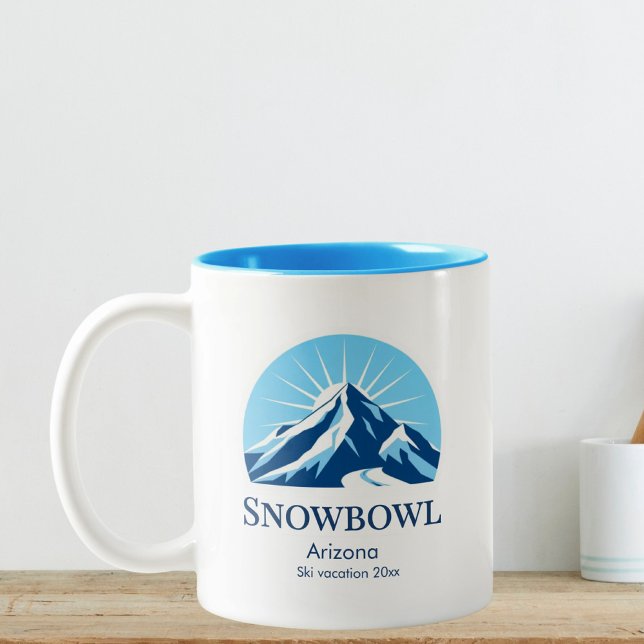 Snowbowl Arizona Flagstaff ski resort souvenir Två-Tonad Mugg (Skapare uppladdad)