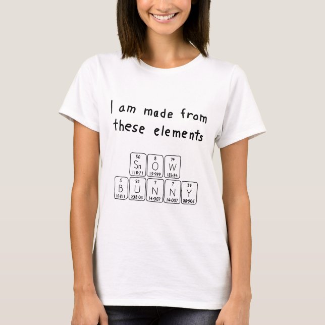 Snowbunny Periodisk bord namn-skjorta Tee Shirt (Framsida)