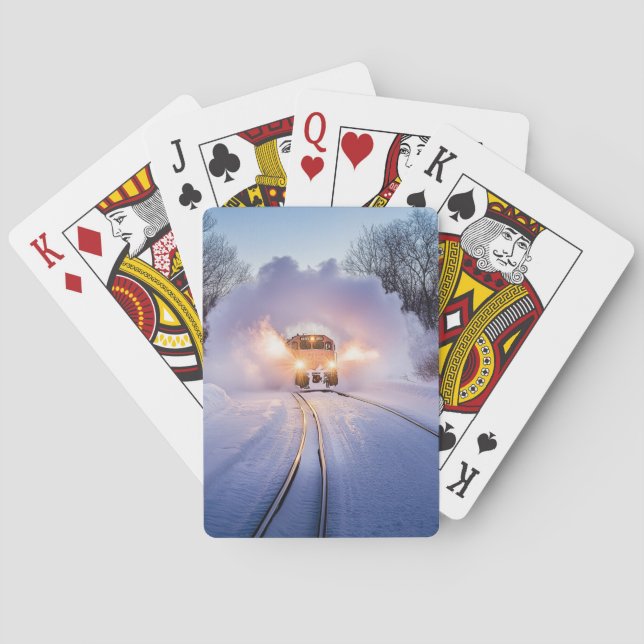 Snowburst Express: Winter Train Playing Cards Casinokort (Baksidan)