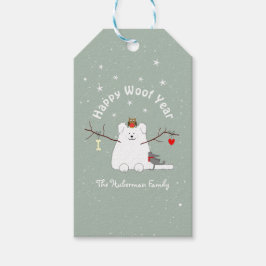 Snowcat "Lycklig Woof Year" Presentetikett