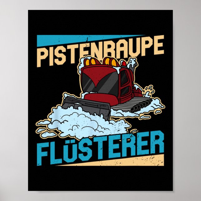 Snowcat Snö Groomer Snowboarding Mountain Profess Poster (Framsidan)