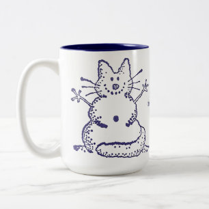 Snowcat snögubbemugg Två-Tonad mugg