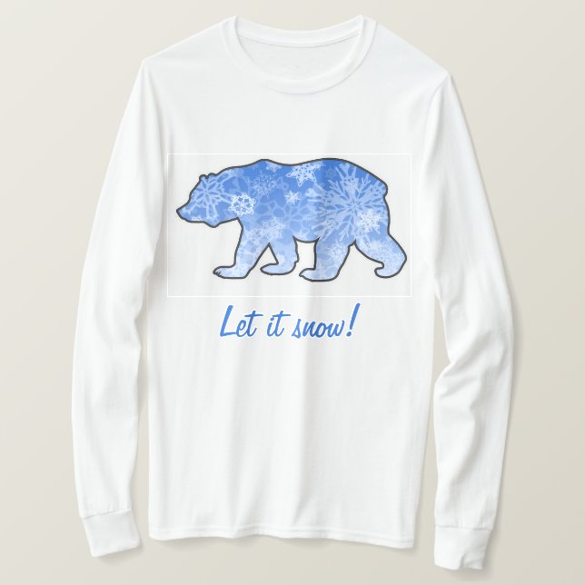 Snowcatcher Låt det snöa Bear T Shirt (Design framsida)