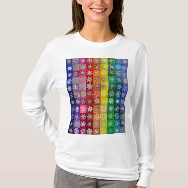 Snowcatcher Snowflake Rainbow T-Shirt (Framsida)