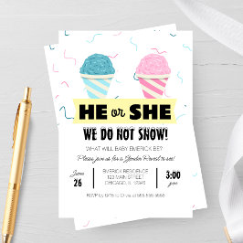 Snowcone Gender Reveal Party Inbjudningar