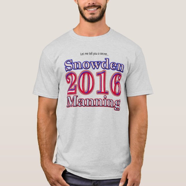 Snowden/bemanna presidentvalt-skjortan 2016 tee shirt (Framsida)