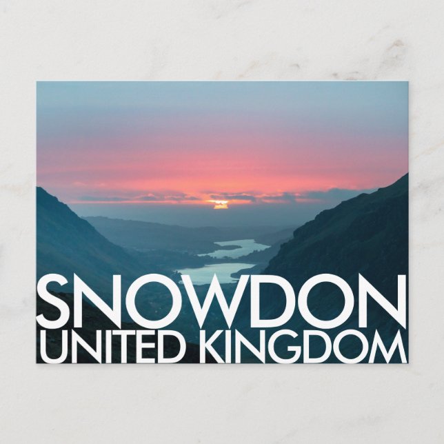 Snowdon, Caernarfon, Förenade kungarikets vykort (Framsida)