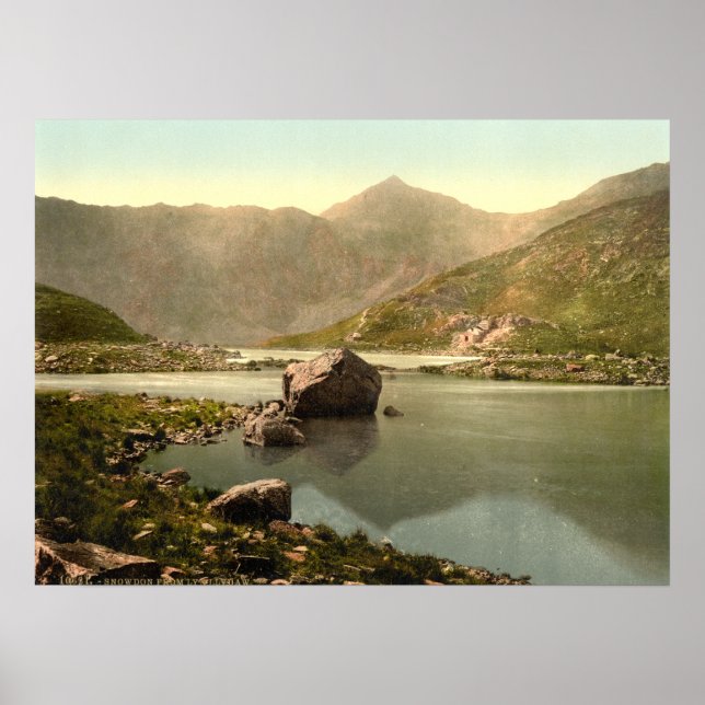 Snowdon från Llyn Lydaw, Gwynedd, Wales Poster (Framsidan)