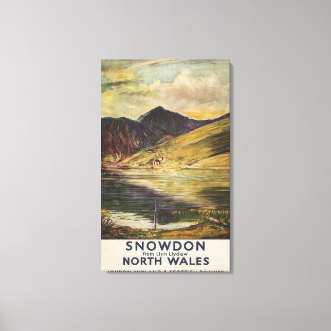 Snowdon Mountain View Railway Poster Canvastryck (Framsida)