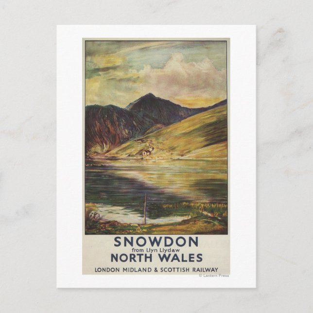 Snowdon Mountain View Railway Poster Vykort (Framsida)