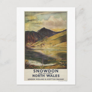 Snowdon Mountain View Railway Poster Vykort