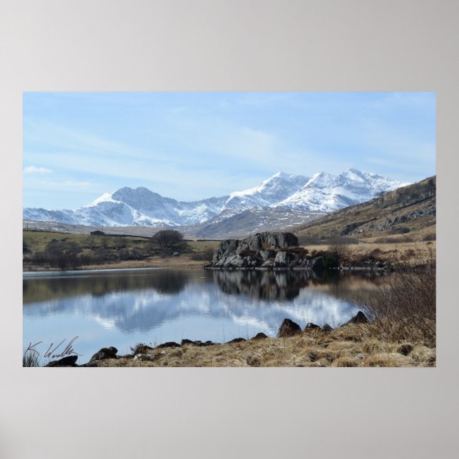 Snowdon Reflection (Undertecknat) Poster (Framsidan)