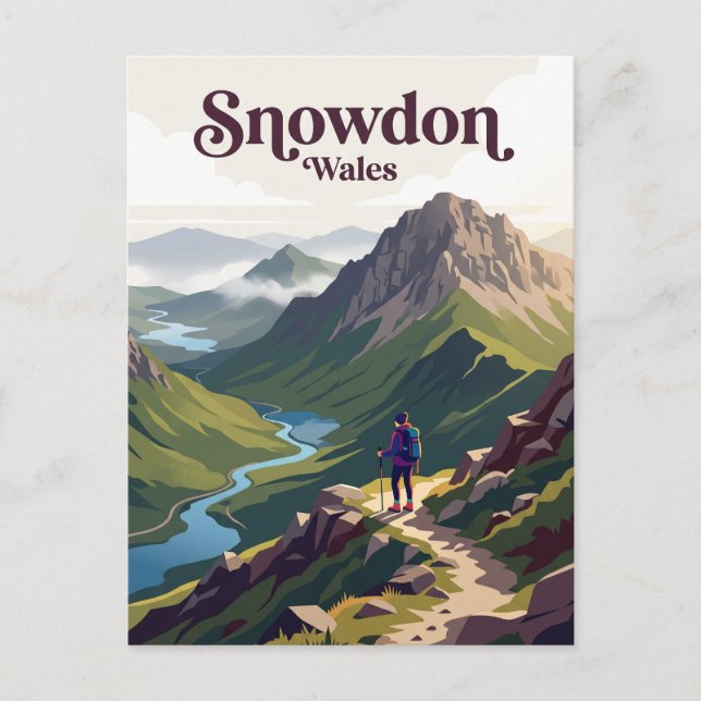 Snowdon (Yr Wyddfa) Wales Vykort (Framsida)