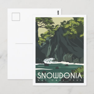 Snowdonia England Berömd Travel Ställe Illustratio Vykort