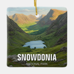 Snowdonia National Park Wales Travel Julgransprydnad Keramik