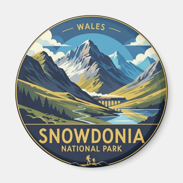 Snowdonia National Park Wales Travel Magnet (Framsidan)