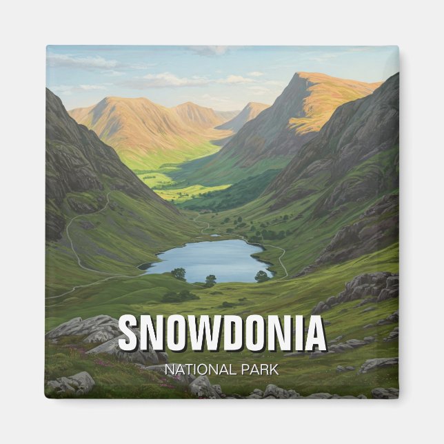 Snowdonia National Park Wales Travel Magnet (Framsidan)