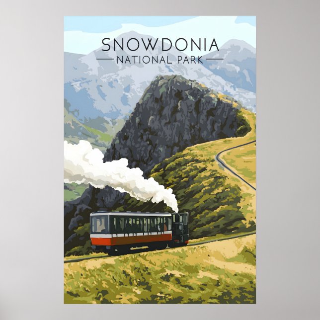 Snowdonia nationalpark reseskylt poster (Framsidan)
