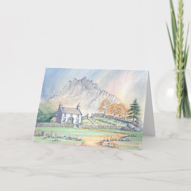 Snowdonia Welsh Mountain Landscape Birthday Card Kort (Framsida)