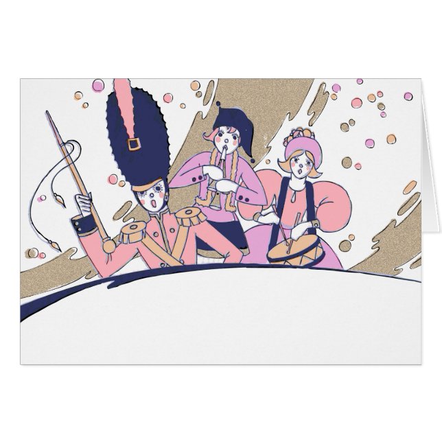 Snowdrift Drum Major & Crew Hälsningskort (Framsidan Horizontal)