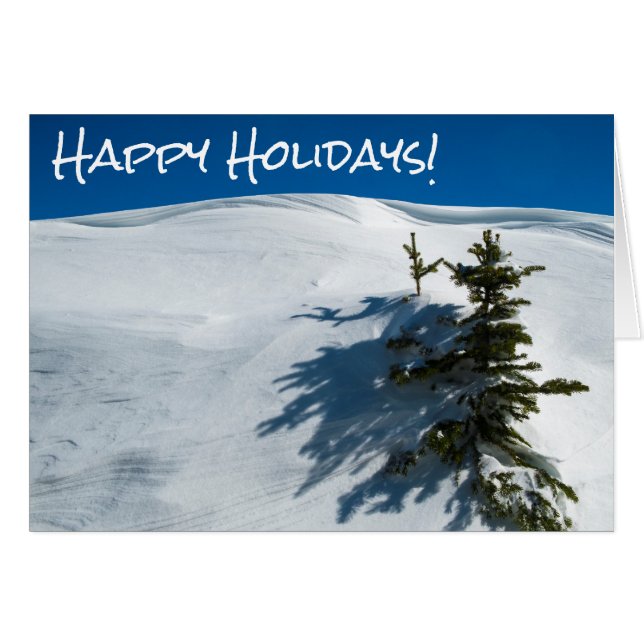 Snowdrift gräs träd hälsningskort (Framsidan Horizontal)