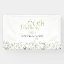 Snowdrop 60th Birthday Watercolor Botanical 