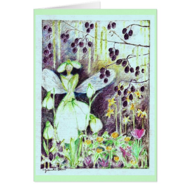 Snowdrop elve "Galanthus ", Hälsningskort (Framsidan)