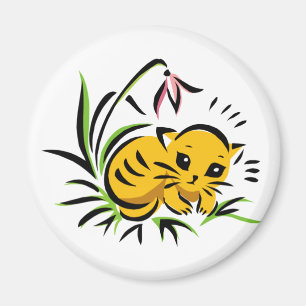 SnowDrop Kattunge Magnet